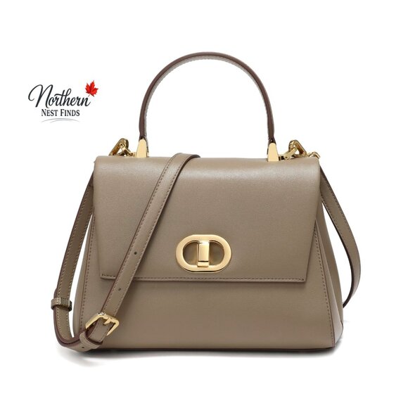 Handbags - Leather Top Handle Tote Bag Multiple Internal Pockets Elegant Satchel Purse